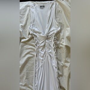 White I Am Gia stretch cotton maxi dress